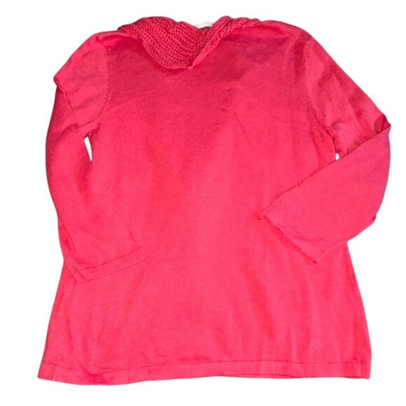 Christopher & Banks Womens Light Weight 3/4 Sleeve Sweater W/ Scarf-Red-M-GUC - Picture 5 of 5